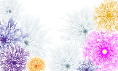 Abstract flower multi color with on white background. Stock Illustration