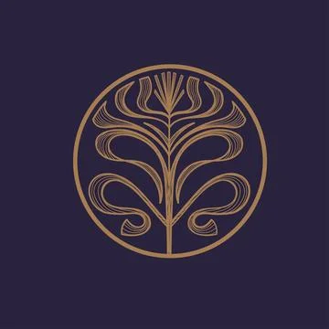 Abstract flower outlines vector design Stock Illustration