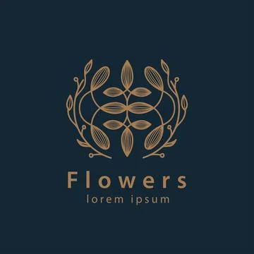 Abstract flower outlines vector design Stock Illustration