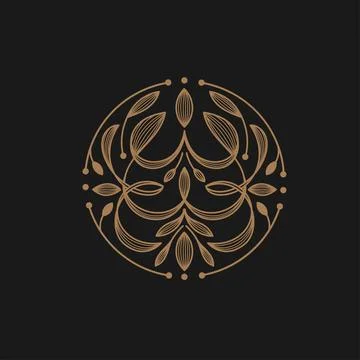 Abstract flower outlines vector design Stock Illustration