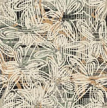 Abstract flower patchwork pattern on  textures background Stock Illustration