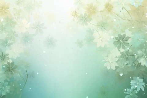 Abstract flower pattern light green background Stock Illustration