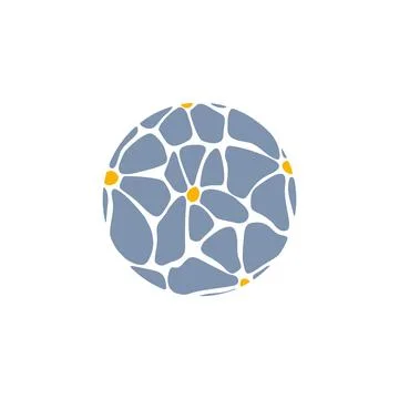 Abstract Flower pattern logo flat vector design template Stock Illustration