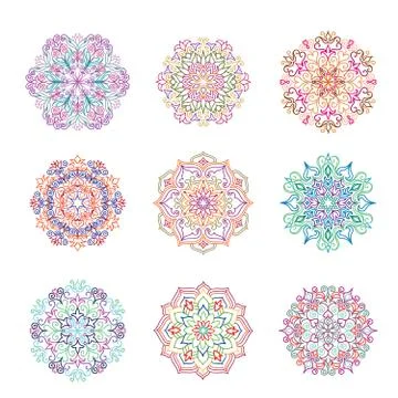 Abstract flower pattern. Mandala ornament. Floral oriental decor Stock Illustration