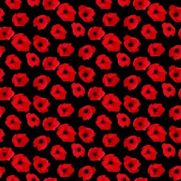 Abstract Flower poppy Seamless Pattern Background. Vector Illustration Stock Illustration