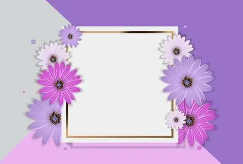 Abstract Flower Realistic Vector Frame Background Stock Illustration
