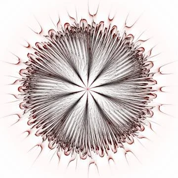 Abstract flower, red and black round pattern Stock Illustration