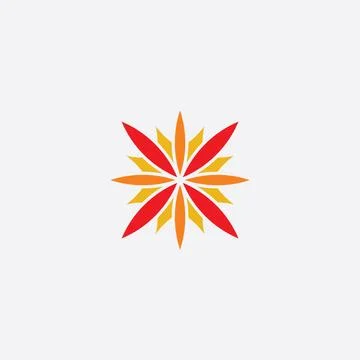 Abstract flower red yellow vector element Stock Illustration