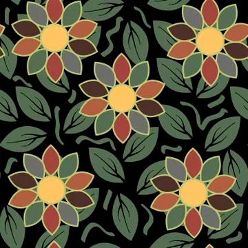 Abstract flower seamless pattern background Stock Illustration