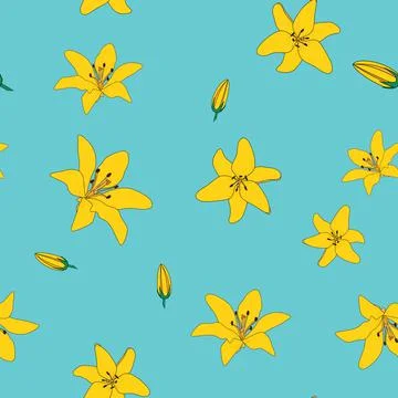 Abstract Flower Seamless Pattern on Background. Illustration Stock Illustration