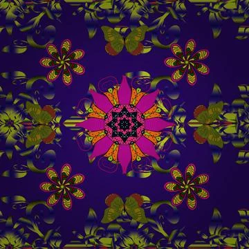 Abstract flower seamless pattern background. Vector illustration. Cute Floral pa Stock Illustration