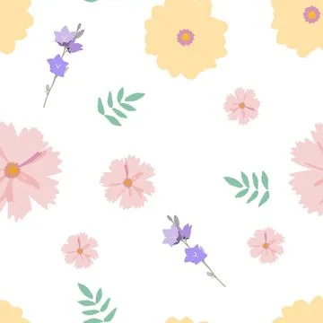 Abstract Flower Seamless Pattern Background. Vector Illustration Stock Illustration