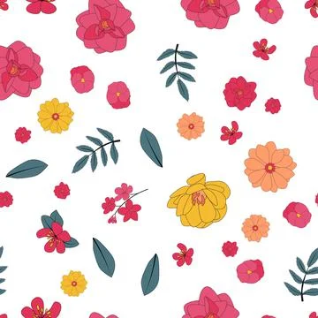 Abstract Flower Seamless Pattern Background. Vector Illustration EPS10 Stock Illustration