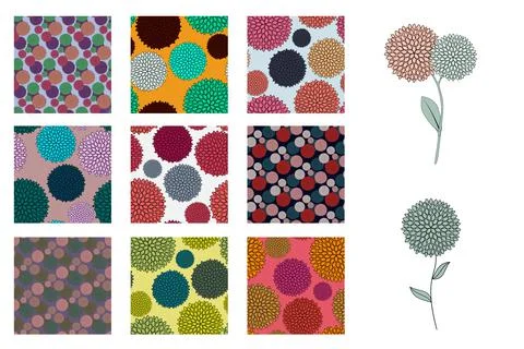 Abstract Flower Seamless Pattern Background. Vector Illustration EPS10 Stock Illustration