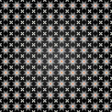 Abstract flower seamless pattern with ethnic ornament Illustrazione stock