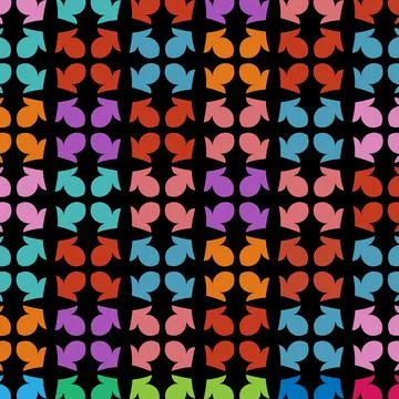 Abstract flower seamless pattern with geometric shapes Stock Illustration