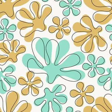 Abstract Flower Seamless Pattern Stock Illustration