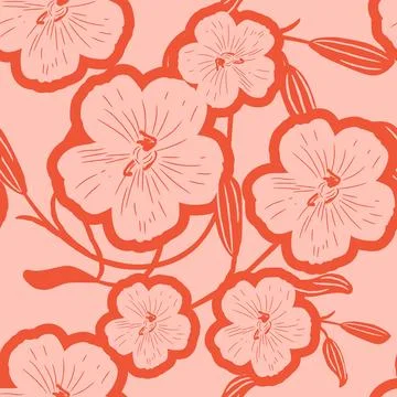 Abstract flower seamless pattern Stock Illustration