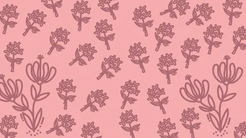 Abstract flower seamless pattern, pink background Stock Illustration