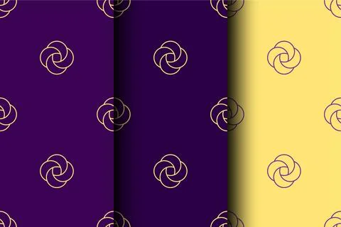 Abstract flower seamless pattern set Stock Illustration