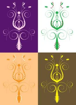 Abstract Flower Set 2 Stock Illustration