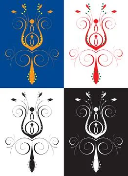 Abstract Flower Set  Stock Illustration