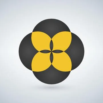 Abstract flower shape concept. Can be used for ui, apps, web, Logo idea. Vect Stock Illustration