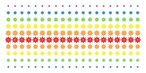 Abstract Flower Shape Halftone Spectrum Grid Illustrazione stock