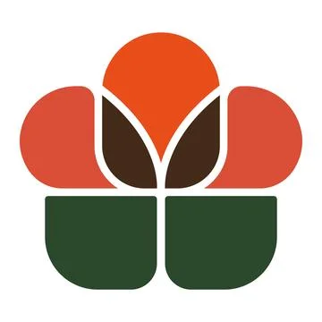 Abstract Flower Shape Logo Design Minimal Symbol Vector Stock Illustration