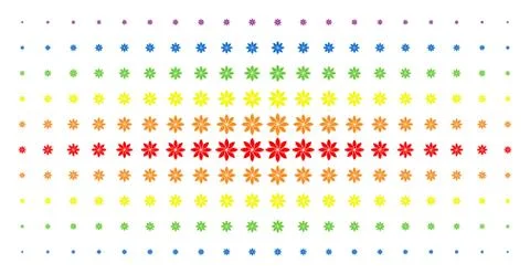 Abstract Flower Spectrum Halftone Array Illustrazione stock