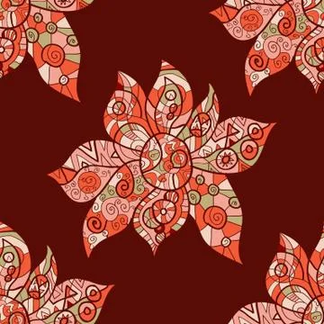 Abstract flower. Tribal styled pattern. Oriental asian islamic motif Stock Illustration