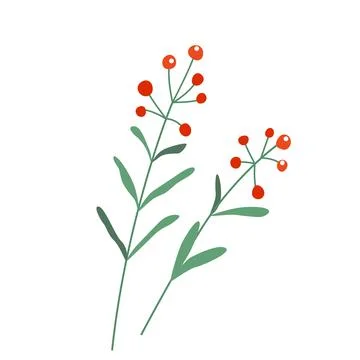 Abstract flower vector illustration isolated on white background in modern Stock Illustration