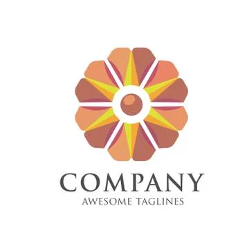 Abstract flower vector logo 스톡 일러스트