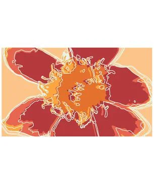 Abstract flower vector red orange flowers pattern drawing vectors Stock Illustration