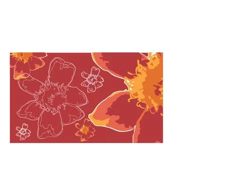 Abstract flower vector red orange flowers pattern drawing vectors Stock Illustration