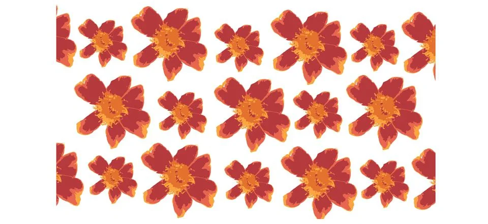 Abstract flower vector red orange flowers pattern drawing vectors Stock Illustration