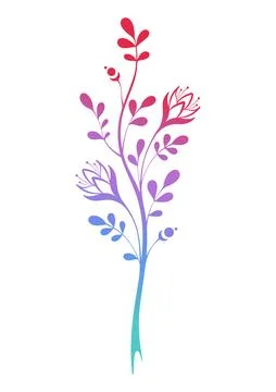 Abstract flower on a white background. Minimalistic bouquet vector illustration 库存插图