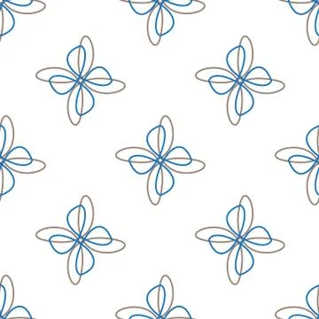 Abstract flower white seamless background Stock Illustration