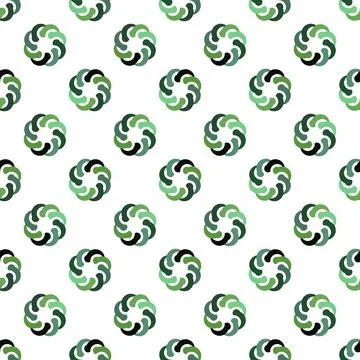 Abstract flowerheads geometric seamless vector pattern Stock Illustration