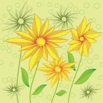 Abstract flowers background Stock Illustration