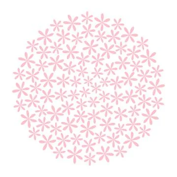 Abstract flowers Circle background texture in trendy soft pink. Monochrome Stock Illustration
