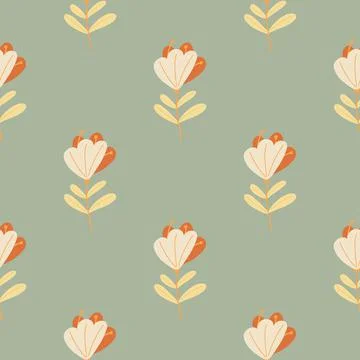 Abstract flowers elements seamless pattern. Spring floral backdrop. Blue pale Stock Illustration