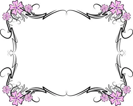 Abstract flowers frame. Stock Illustration