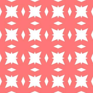 Abstract flowers geometric seamless pattern. Red chamomile. Stock Illustration