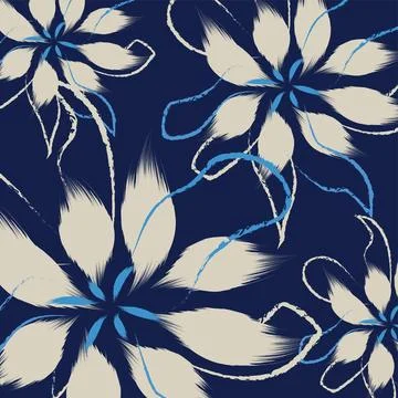 An abstract flowers of hand drawing pattern in traditional styles used for .. Stock Illustration