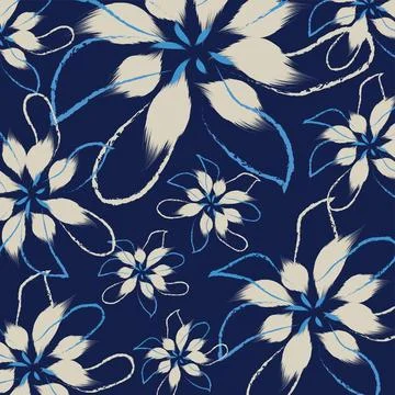 Abstract flowers of hand drawing pattern. A captivating floral abstract pat.. Stock Illustration