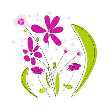 Abstract flowers Stock Illustration