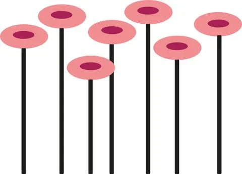 Abstract flowers with long stems Stock Illustration