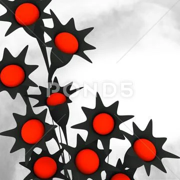 Abstract flowers in red Stock Illustration