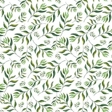 Abstract flowers. Seamless pattern of abstract watercolor flowers on a white Stock Illustration